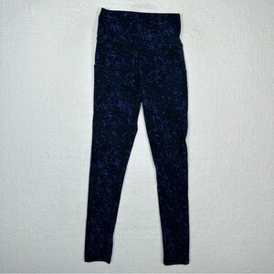 Iuga Women's High Waisted Yoga Active Leggings Pants Blue/black Sz XS
